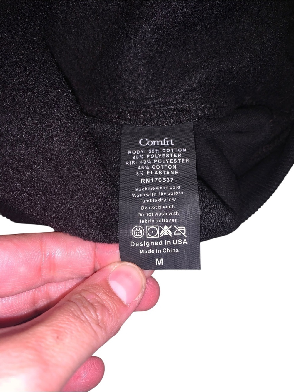 Comfrt Womens Mens Basic Mock Neck Fleece Pullover Sweatshirt Black Size M - Picture 3 of 8